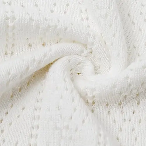 Simplee kids Baby Girl Thin Sweater Solid White Pink Cardigans for Toddler 0-3Years - 5