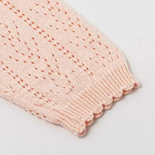 Simplee kids Baby Girl Thin Sweater Solid White Pink Cardigans for Toddler 0-3Years - 6