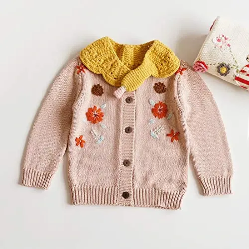 Simplee kids Baby Girl Thin Sweater Solid White Pink Cardigans for Toddler 0-3Years - SIMPLEE KIDS (1)