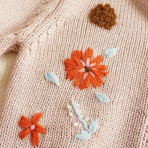 Simplee kids Baby Girl Thin Sweater Solid White Pink Cardigans for Toddler 0-3Years - 5