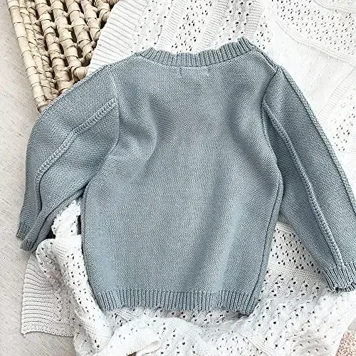 Simplee kids Baby Girl Thin Sweater Solid White Pink Cardigans for Toddler 0-3Years - 5