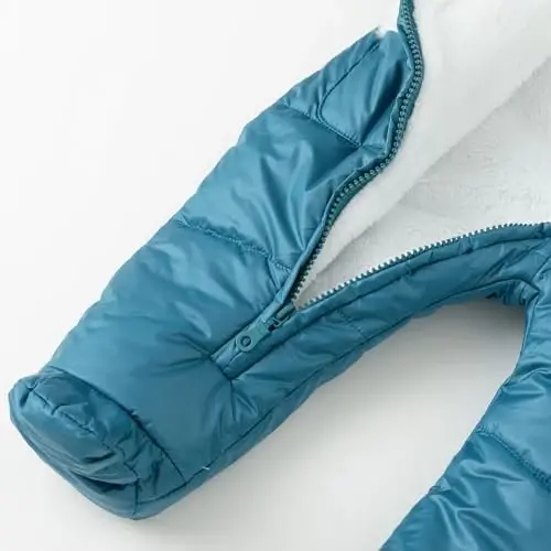 Simplee kids Unisex Baby Footed Winter Snowsuit | Soft and Warm Fabric,Windproof with Gloves,Winter Snow Outfits for Indoor or Outerwear,for Infant and Little Newborns - 5