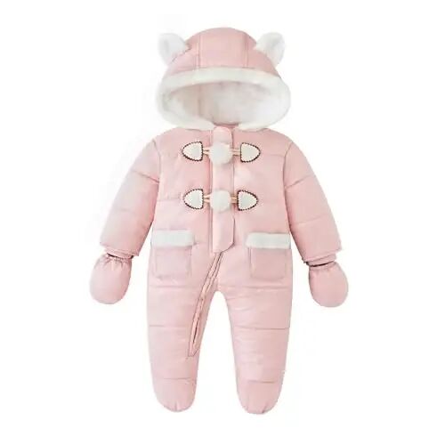 Simplee kids Unisex Baby Footed Winter Snowsuit | Soft and Warm Fabric,Windproof with Gloves,Winter Snow Outfits for Indoor or Outerwear,for Infant and Little Newborns - SIMPLEE