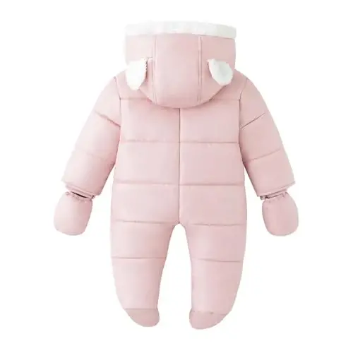 Simplee kids Unisex Baby Footed Winter Snowsuit | Soft and Warm Fabric,Windproof with Gloves,Winter Snow Outfits for Indoor or Outerwear,for Infant and Little Newborns - SIMPLEE (1)