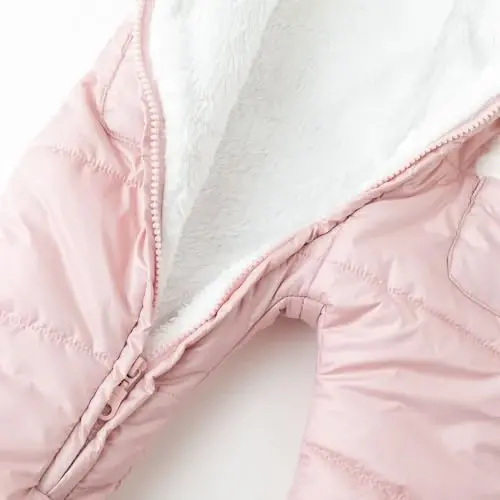 Simplee kids Unisex Baby Footed Winter Snowsuit | Soft and Warm Fabric,Windproof with Gloves,Winter Snow Outfits for Indoor or Outerwear,for Infant and Little Newborns - 4