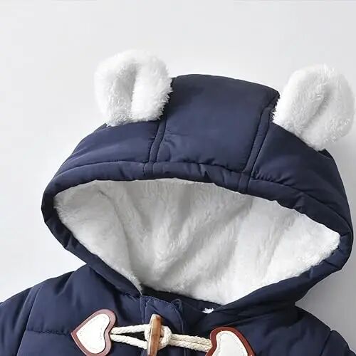 Simplee kids Unisex Baby Footed Winter Snowsuit | Soft and Warm Fabric,Windproof with Gloves,Winter Snow Outfits for Indoor or Outerwear,for Infant and Little Newborns - 3