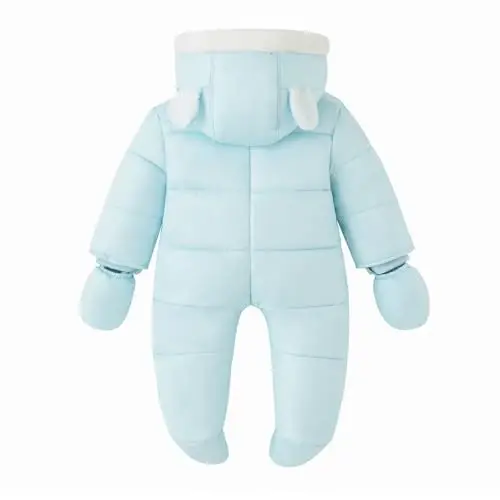 Simplee kids Unisex Baby Footed Winter Snowsuit | Soft and Warm Fabric,Windproof with Gloves,Winter Snow Outfits for Indoor or Outerwear,for Infant and Little Newborns - 2