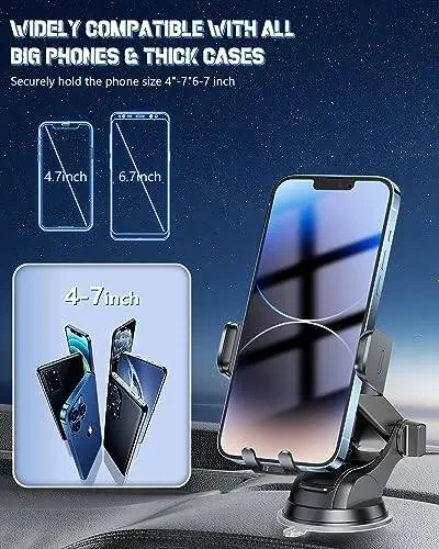 Simsiz Avtomobil Zaryadlovchi Qurilmasi, Tez Zaryadlovchi Telefon Tutqichi BothLin 3 ta 1 da Telefon O'rnatish Avto Klipsli Avto Aksessuarlari iPhone 15 14 13 12 11 Xs XR, Samsung S23 Ultra S22 S21 S20/S10+ S9+ Note 9 bilan mos keladi - 6