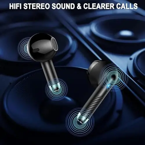 Simsiz Bluetooth 5.4 quloqchinlar, quloqchinlar LED quvvat displeyli naushniklar 6D Stereo, Bluetooth quloqchinlar ichki shovqinni bekor qiluvchi mikrofon, 40 soatlik ijro etish mini g'ilofi IP7 suv o'tkazmaydigan sport naushniklari Android iOS uchun - 6