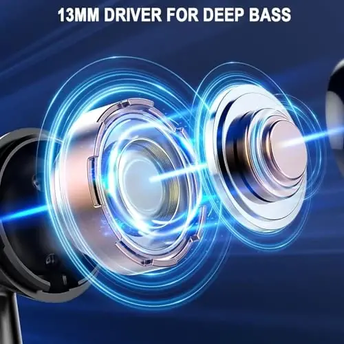 Simsiz Bluetooth 5.4 quloqchinlar, quloqchinlar LED quvvat displeyli naushniklar 6D Stereo, Bluetooth quloqchinlar ichki shovqinni bekor qiluvchi mikrofon, 40 soatlik ijro etish mini g'ilofi IP7 suv o'tkazmaydigan sport naushniklari Android iOS uchun - 4