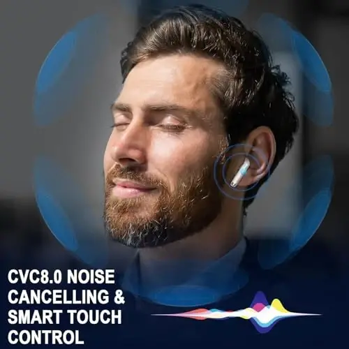Simsiz Bluetooth 5.4 quloqchinlar, quloqchinlar LED quvvat displeyli naushniklar 6D Stereo, Bluetooth quloqchinlar shovqinni bekor qiluvchi mikrofonli, 40 soat ijro etish mini g'ilofi IP7 suv o'tkazmaydigan sport naushniklari Android iOS uchun - 2