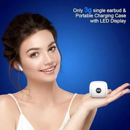Simsiz Bluetooth 5.4 quloqchinlar, quloqchinlar LED quvvat displeyli naushniklar 6D Stereo, Bluetooth quloqchinlar shovqinni bekor qiluvchi mikrofonli, 40 soat ijro etish mini g'ilofi IP7 suv o'tkazmaydigan sport naushniklari Android iOS uchun - 5