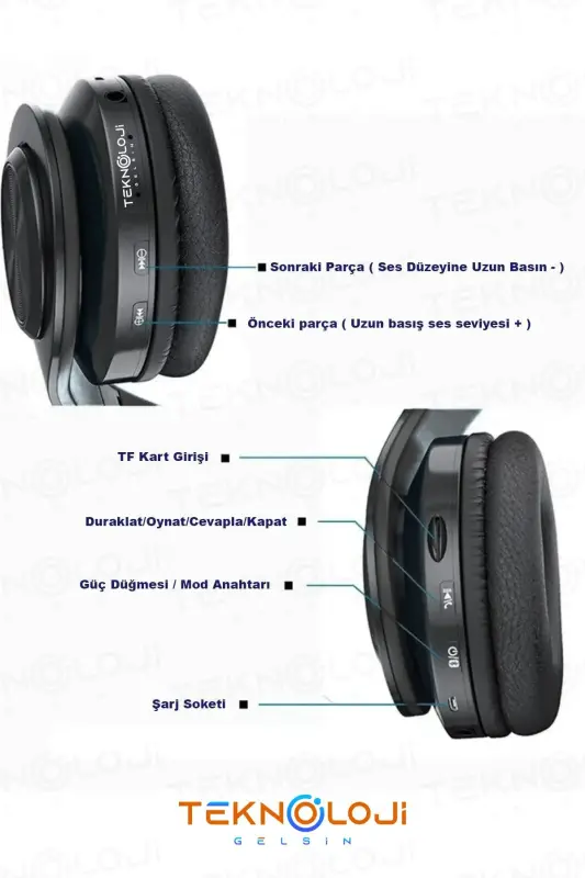 Simsiz Bluetooth mikrofonli quloqchin Led yoritgichli katlanadigan oq-OQ - 6