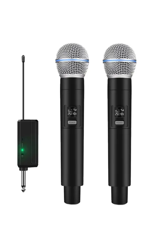 Simsiz Karaoke Ikki Mikrofon 6.35mm Sahna Chiqishi Parti Tadbiri Kuchaytirgich Karnay Wn06 Bluetoothsiz - 1