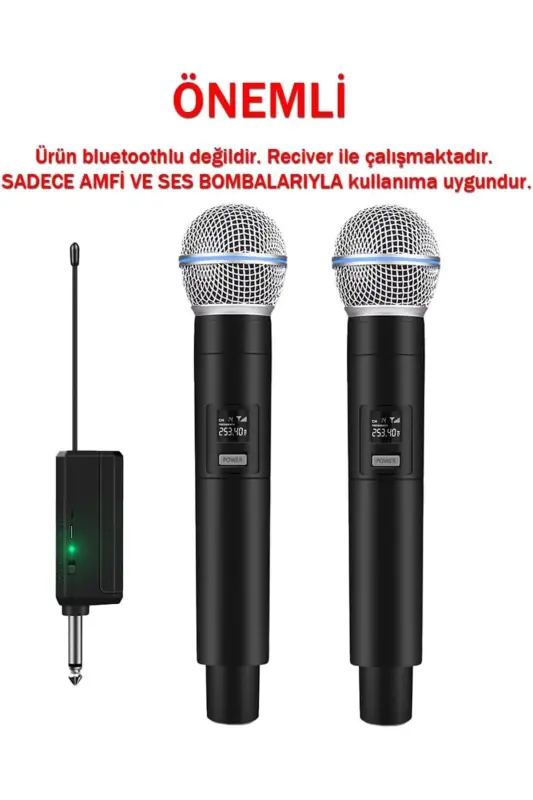 Simsiz Karaoke Ikki Mikrofon 6.35mm Sahna Chiqishi Parti Tadbiri Kuchaytirgich Karnay Wn06 Bluetoothsiz - 2
