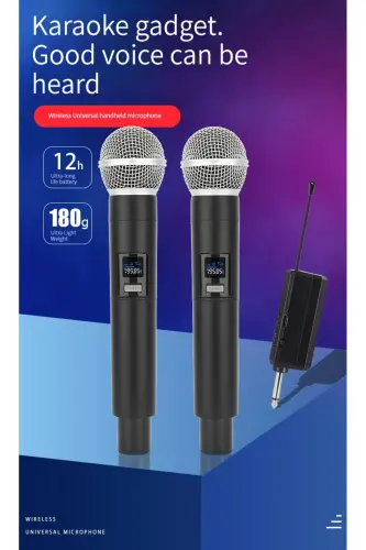 Simsiz Karaoke Ikki Mikrofon 6.35mm Sahna Chiqishi Parti Tadbiri Kuchaytirgich Karnay Wn06 Bluetoothsiz - 5