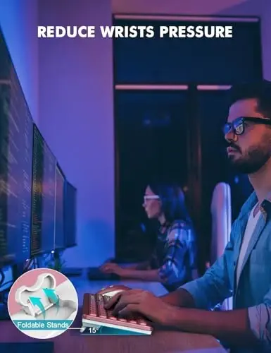 Simsiz klaviatura va sichqoncha to'plami - RGB yoritilgan, qayta zaryadlanuvchi va yoritilgan harflar, to'liq o'lchamli, ergonomik qiyalik burchagi, uyqu rejimi, Mac, Windows, noutbuk, shaxsiy kompyuter uchun 2,4 GHz sokin klaviatura sichqonchasi - 6