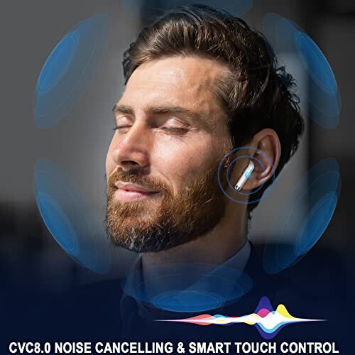 Simsiz Quloqchinlar, Bluetooth 5.3 Quloqchin LED Quvvat Displeyli Quloqchin Bass Stereo, Bluetooth Quloqchinlar Quloq Ichiga Shovqinni To'suvchi Mikrofon, 40 soat Davom Etuvchi Mini Kassa IP7 Su O'tkazmaydigan Sport Quloqchinlari Android iOS Uchun - 9