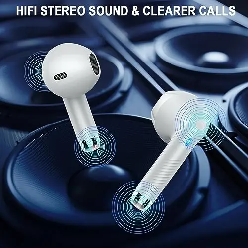 Simsiz quloqchinlar, Bluetooth 5.4 LED quvvat displeyli naushniklar Bass Stereo, Bluetooth quloqchinlar shovqinni bekor qiluvchi mikrofon, 40 soat musiqa tinglash Mini Case IP7 suvga chidamli sport naushniklari Android iOS uchun - 6