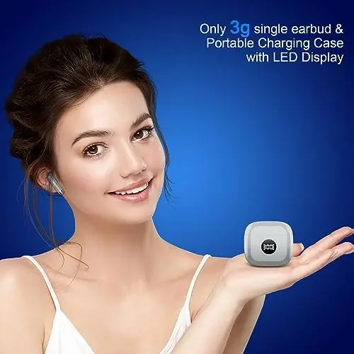 Simsiz quloqchinlar, Bluetooth 5.4 LED quvvat displeyli naushniklar Bass Stereo, Bluetooth quloqchinlar shovqinni bekor qiluvchi mikrofon, 40 soat musiqa tinglash Mini Case IP7 suvga chidamli sport naushniklari Android iOS uchun - 7
