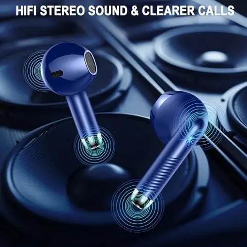 Simsiz quloqchinlar, Bluetooth 5.4 naushniklar LED quvvat displeyi Quloqchinlar Bass Stereo, Bluetooth quloqchinlar Ichki shovqinni bekor qiluvchi mikrofon, 40 soat ijro etish Mini Case IP7 Android iOS uchun suv o'tkazmaydigan sport naushniklari - 6