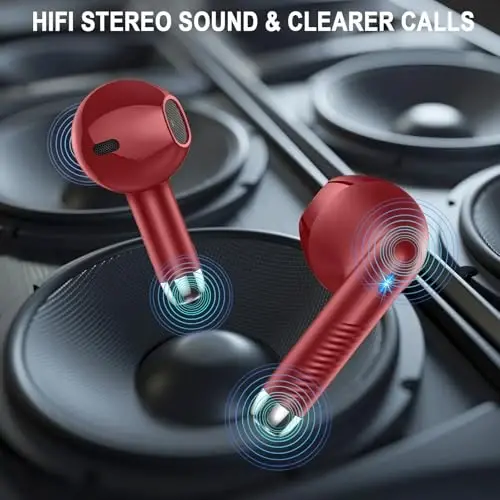 Simsiz quloqchinlar, Bluetooth 5.4 naushniklari LED quvvat displeyi Bass Stereo quloqchinlari, Bluetooth quloqchinlari Ichki quloq shovqinni kamaytiruvchi mikrofon, 40 soat ijro etish Mini Case IP7 Android iOS uchun suv o'tkazmaydigan sport naushniklari - 6