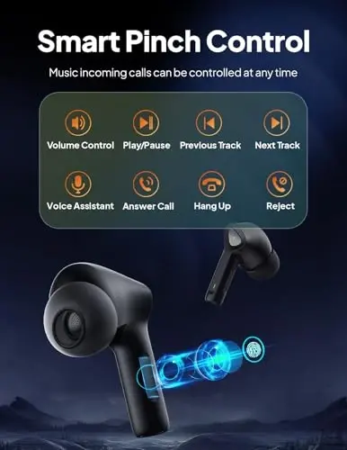 Simsiz quloqchinlar Bluetooth V5.3 Naushniklar 50H tinglash chuqur bass Stereo quloqchinlar LED quvvat displeyli zaryadlash qutisi IPX7 suv o'tkazmaydigan mikrofonli naushniklar noutbuk Pad Android/iOS telefonlari uchun - 4