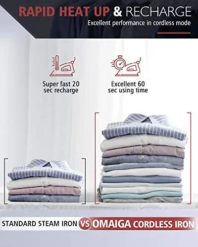 Simsiz Utю, 1500Vt Simsiz Bug'li Utю - 11,84oz Su Bakiga Ega Kiyimlar Uchun Simsiz Utю, Seramik Tag'li va 3 Harorat Rejimiga Ega Tomchi Tushmaslikka Qarshi Simsiz Utю - QORA - 5