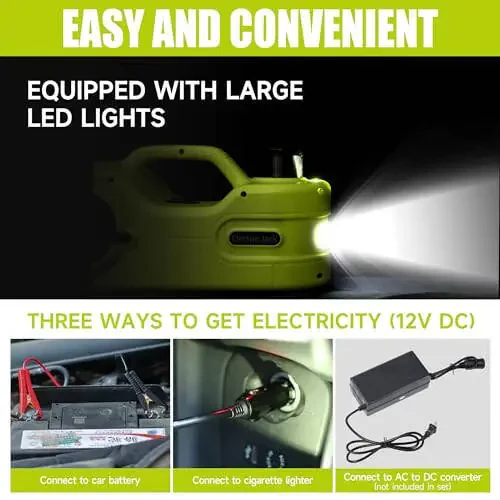 Simtamy Electric Car Jack Kit 5T 12V Hydraulic Tire Jack with Double Cylinder Air Pump & LCD Touch Screen & Impact Wrench Portable Car Lift for Tire Changes and Roadside Emergencies - 6