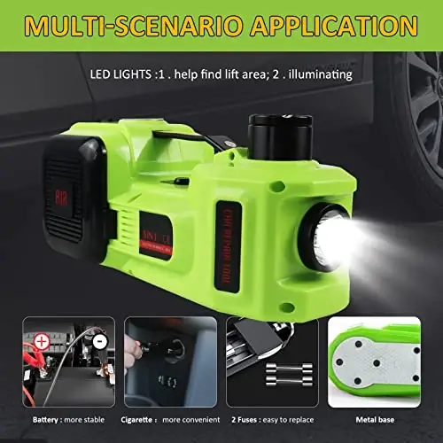 Simtamy Electric Car Jack Kit 5Ton 12V Car Jack(Lifting Range: 6.1~20.86 inch) with Impact Wrench Tire Inflator for SUV MPV Sedan Truck Change Tires Garage Repair and Emergency Tire Change - 5