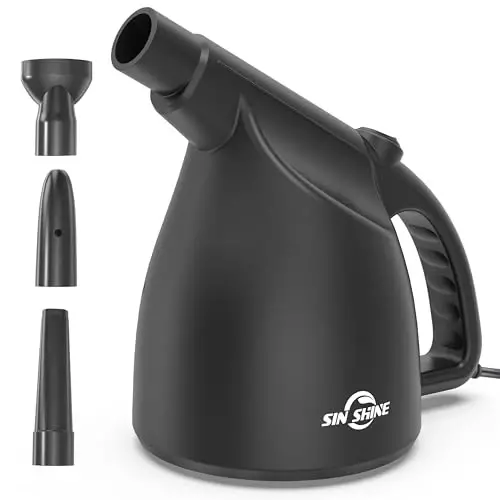 SIN SHINE Compressed Air Duster-110000RPM Super Power Electric Air Duster for Cleaning Dust, Hairs, Crumbs, Scraps for Laptop, Computer, Replaces Compressed Air Cans & Canned Air (Jet-Black - 1