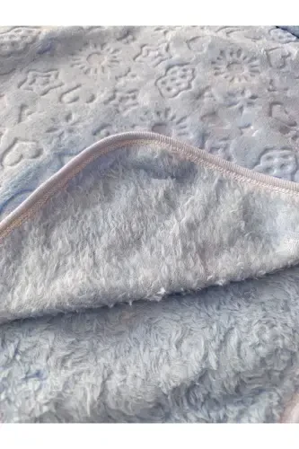 Синее рельефное детское одеяло (ПРОДУКТ СЕЗОННЫЙ, ТОНКИЙ) - синий - 2