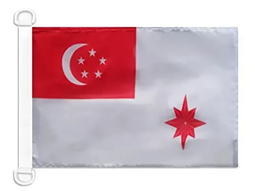 Singapore Naval Ensign NAUTICAL Flag 18'' x 12'' - Singaporean War flags 30 x 45 cm. - Banner 12x18 in for boat - AZ FLAG 