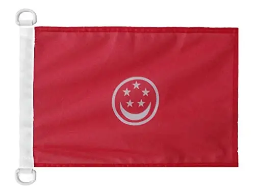 Singapore Civil Ensign NAUTICAL Flag 18'' x 12'' - Singaporean merchant flags 30 x 45 cm. - Banner 12x18 in for boat - AZ FLAG - 1