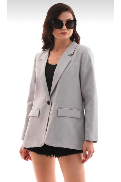 Single Button Blazer Jacket - 4