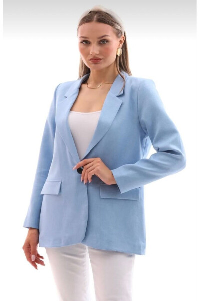 Single Button Blazer Jacket - 4