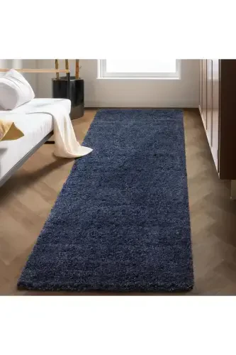 Single Color Plain Dark Blue Soft Fleece Plush Shaggy Carpet Living Room Runner Kitchen Rug-Space blue - 7