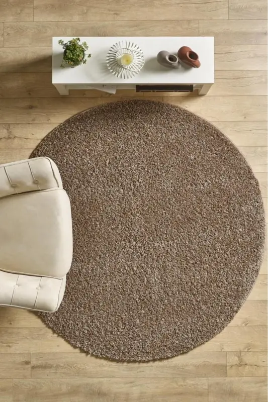 Single Color Plain Mocca Soft Fleece Plush Shaggy Carpet Living Room Runner Kitchen Rug-Mocca - RED HALI