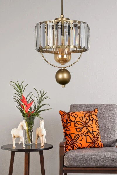 Single Gallon Lux Crystal Vintage Pendant Chandelier - BEGÜSA