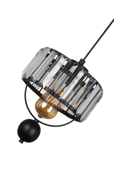 Single Galon Lux Crystal Black Chandelier - 4