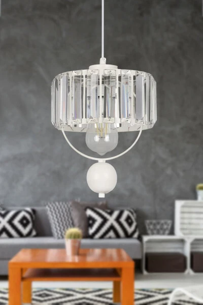 Single Galon Lux Crystal White Chandelier - BEGÜSA