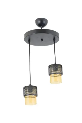 Single Honeycomb Glass Cage Model Modern Pendant Chandelier-BLACK 