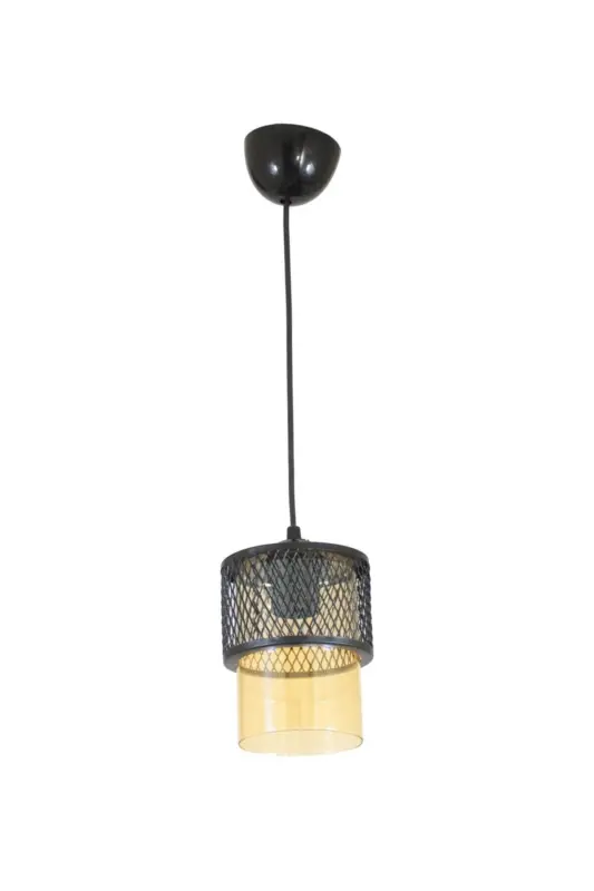 Single Honeycomb Glass Cage Model Modern Pendant Chandelier-BLACK - LAMBADAR