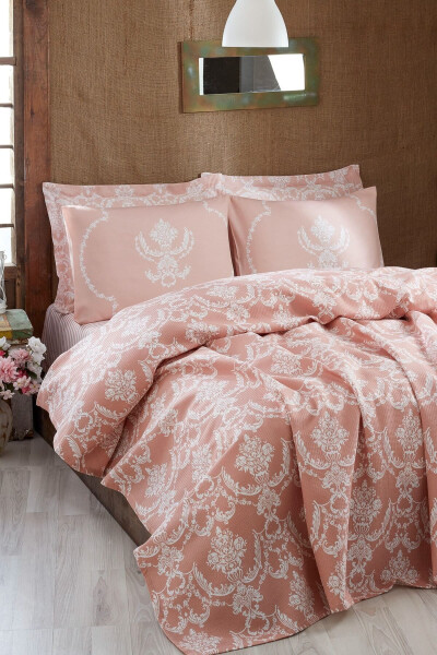 Single Natural Printed Quilt Pure Powder - ENLORA HOME