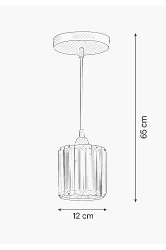 Single Pendant Silver Y-12 (PLAF.TESİSAT) Crystal Stone Chandelier - İSTANBUL AVIZE (1)