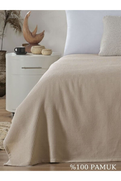 Single-Person Waffle Patterned Cotton Bedspread Hotel-Style Luxury Pike - 9