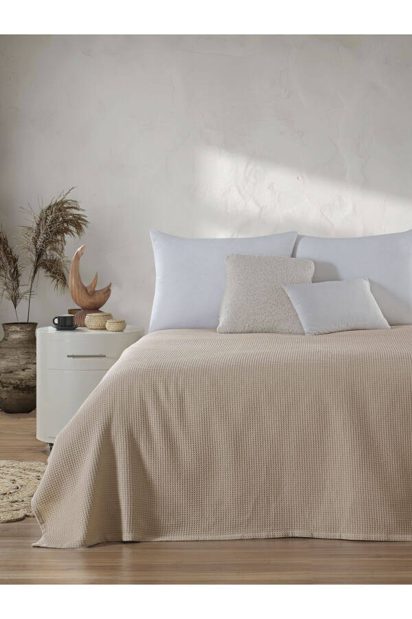 Single-Person Waffle Patterned Cotton Bedspread Hotel-Style Luxury Pike - 2