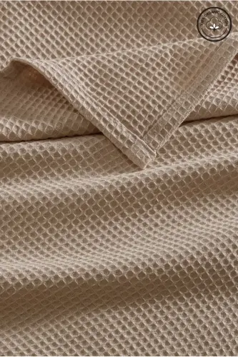Single-Person Waffle Patterned Cotton Bedspread Hotel-Style Luxury Pike 