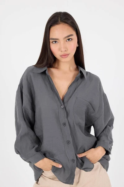 Single Pocket Oversize Shirt G4612-z2 - 2