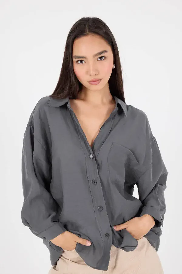 Single Pocket Oversize Shirt G4612-z2 - 2